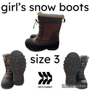 Target All In Motion Kids' Skylar Lace-Up Winter Boots Blush Girls Size 3